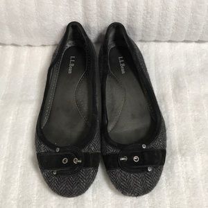 Lands end flannel ballet flat. Rubber bottom